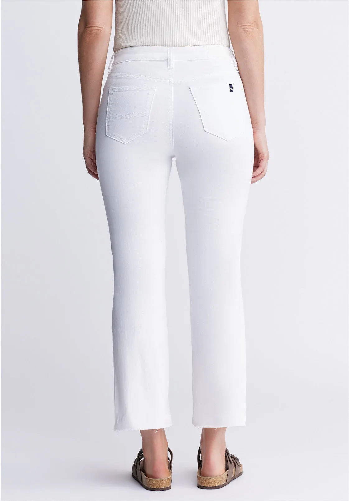 Kim Kick Crop Women's Jeans in White - BL15974