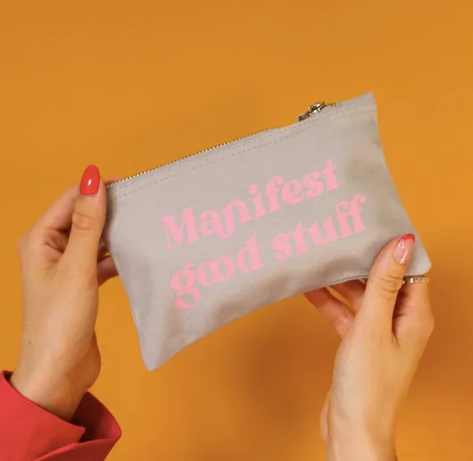 Manifest Good Stuff Slogan Make-Up Bag