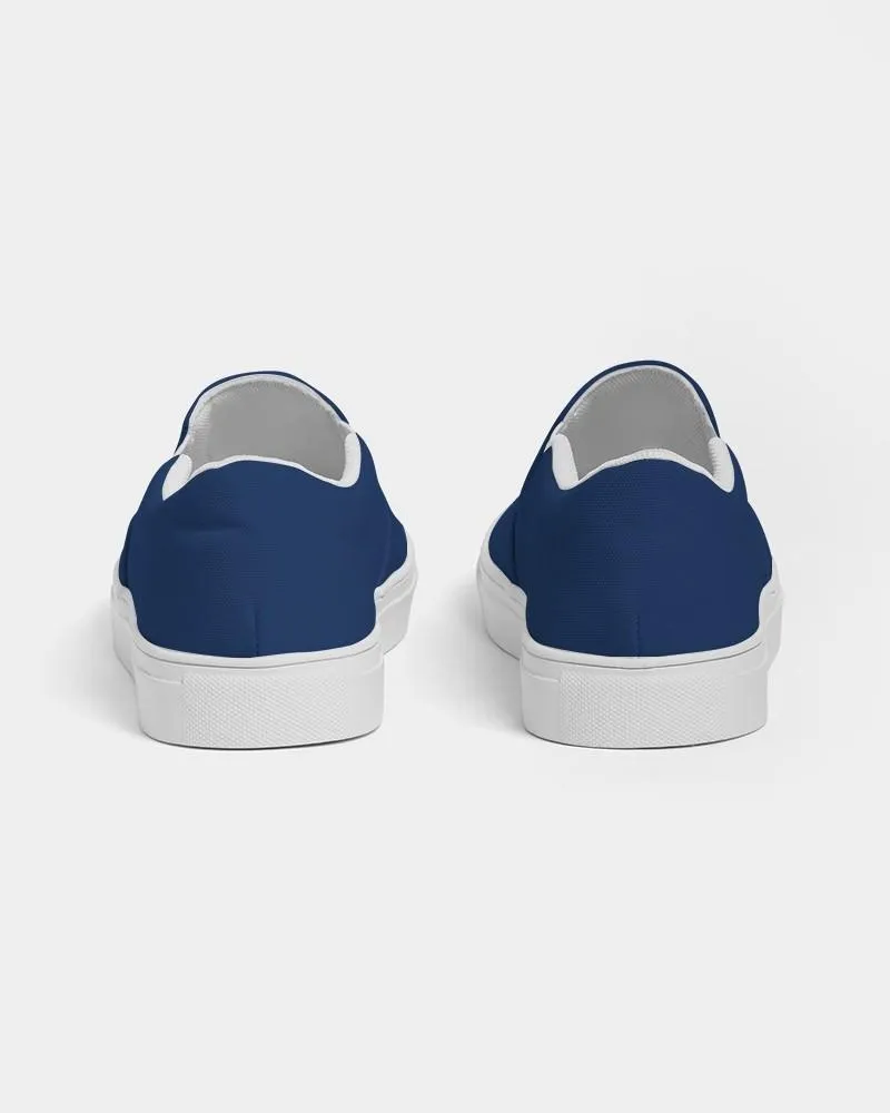 Medium Dark Blue Slip-On Canvas Sneakers | Women's | Medium Dark Pure Blue | C100M75Y0K60