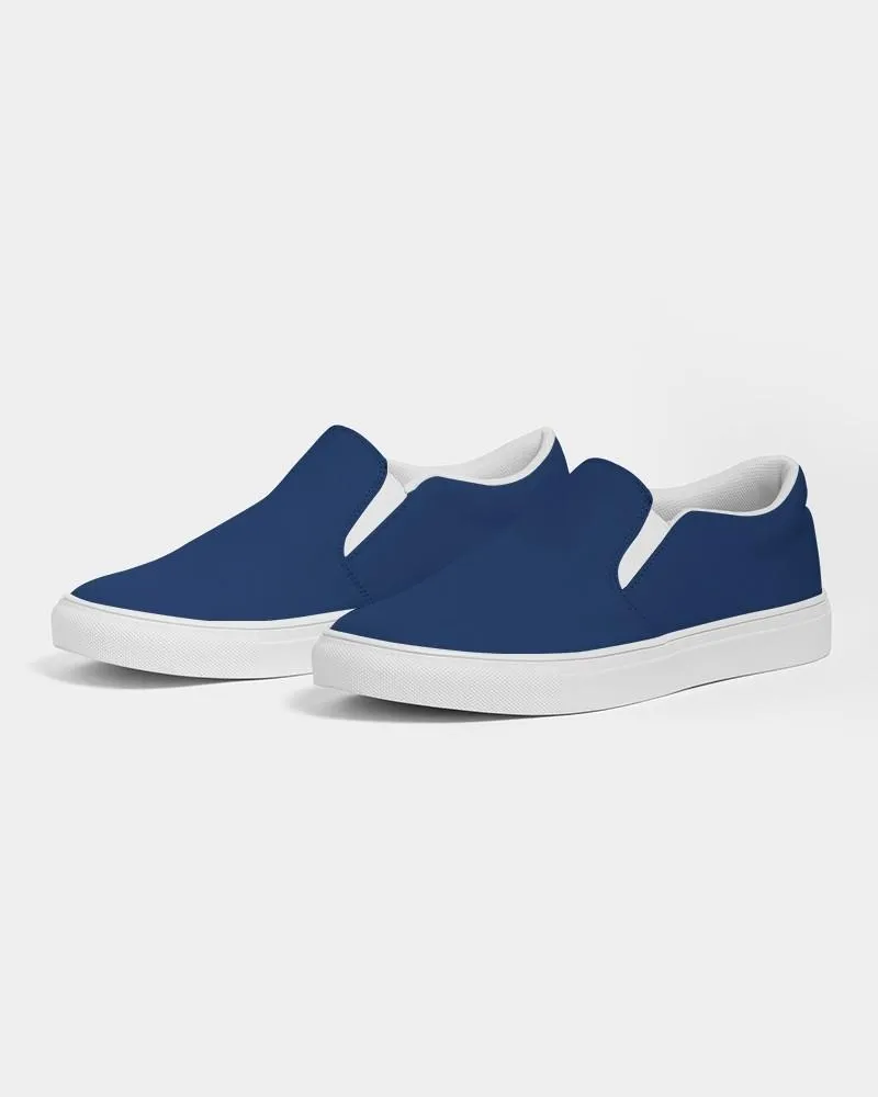 Medium Dark Blue Slip-On Canvas Sneakers | Women's | Medium Dark Pure Blue | C100M75Y0K60