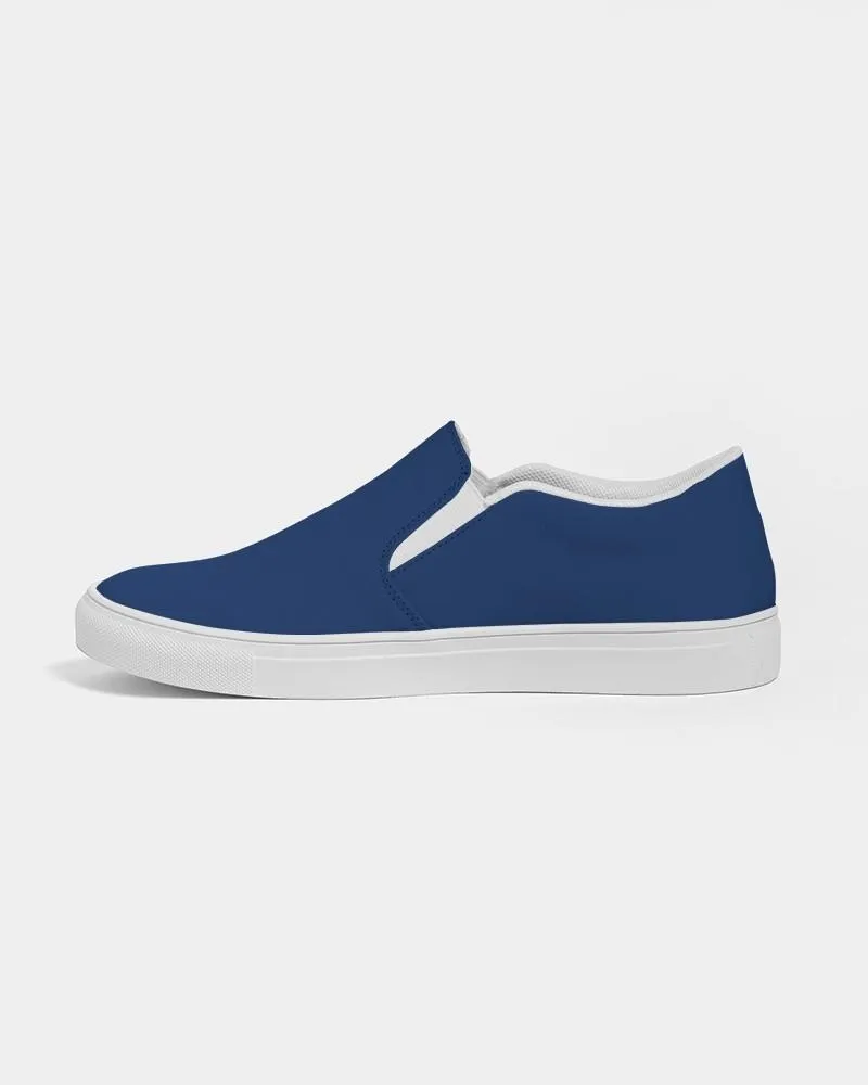 Medium Dark Blue Slip-On Canvas Sneakers | Women's | Medium Dark Pure Blue | C100M75Y0K60