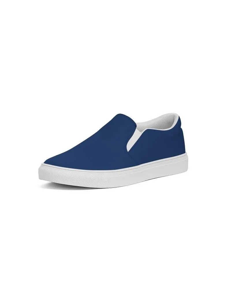 Medium Dark Blue Slip-On Canvas Sneakers | Women's | Medium Dark Pure Blue | C100M75Y0K60