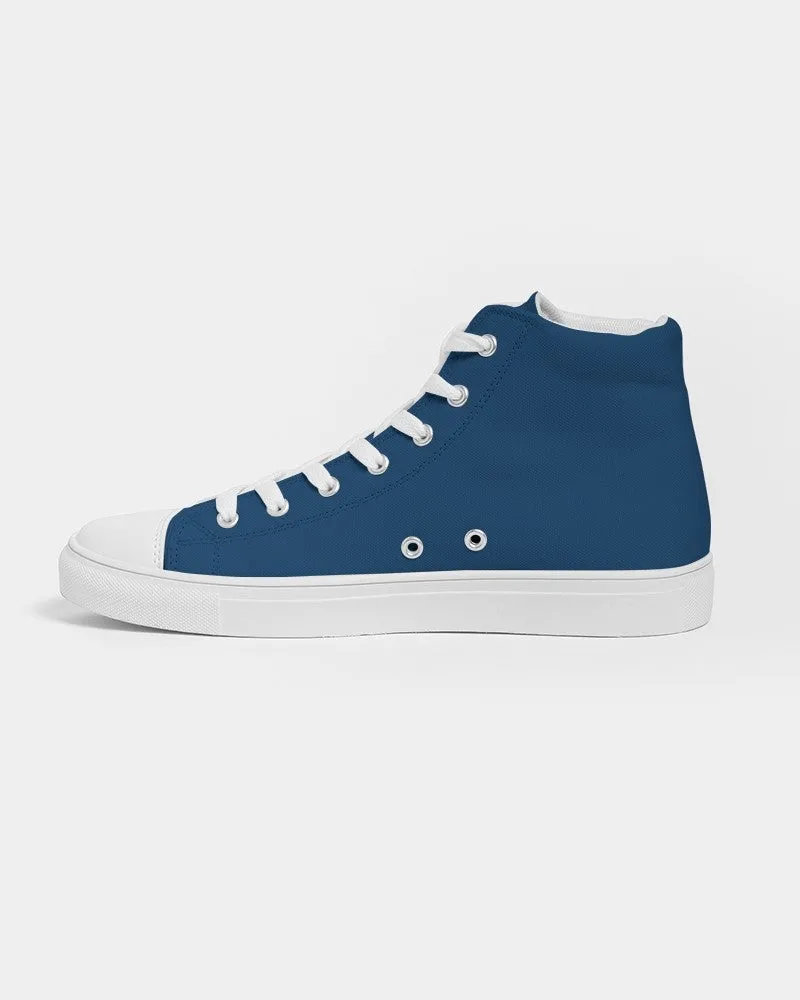 Medium Dark Blue Women's High-top Canvas Sneakers | Women's | Medium Dark Pure Blue | C100M50Y0K60