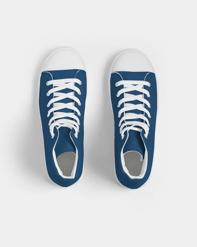 Medium Dark Blue Women's High-top Canvas Sneakers | Women's | Medium Dark Pure Blue | C100M50Y0K60