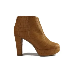 'Melissa' vegan-leather bootie by Zette Shoes - tan croc