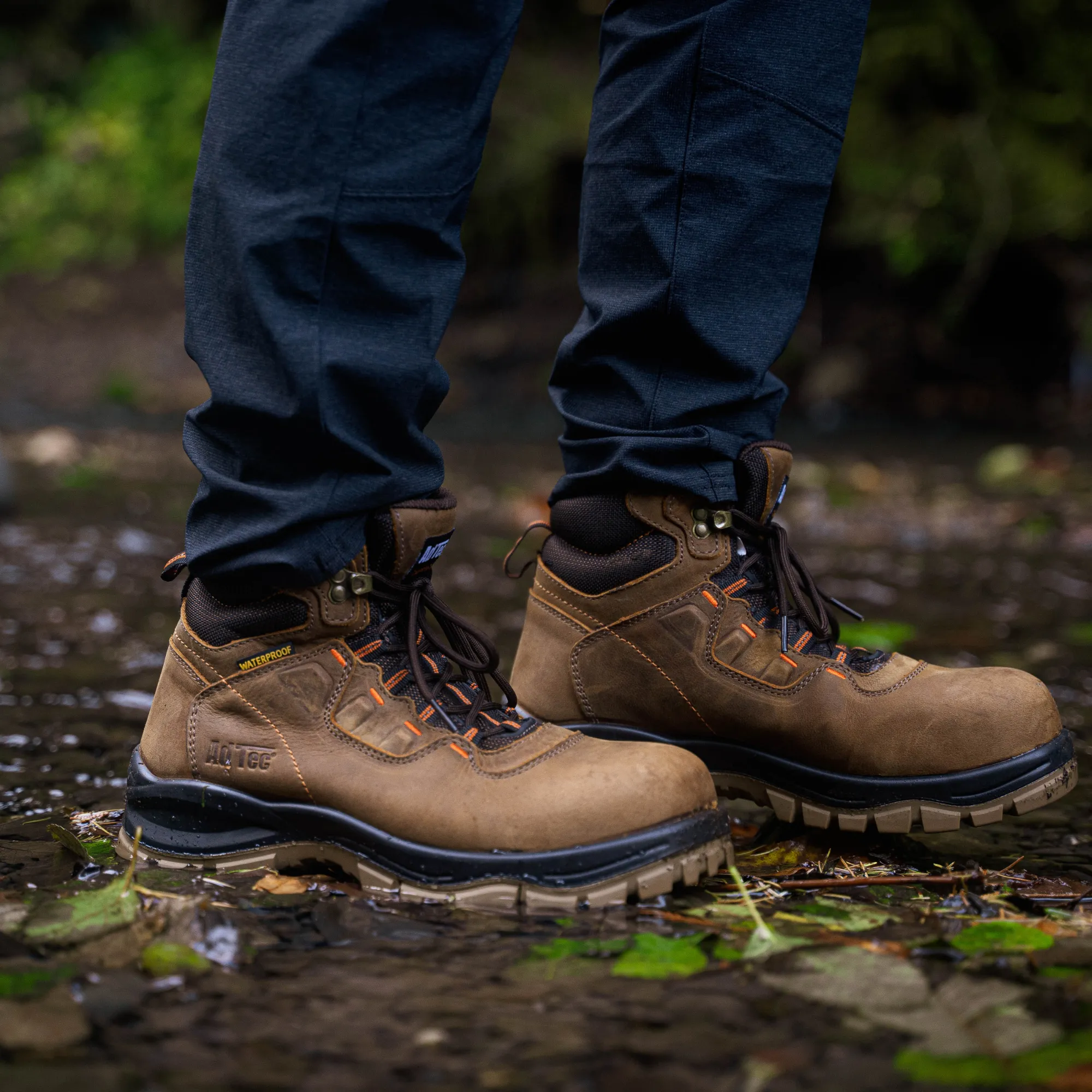 Men 6" Waterproof Composite Toe Work Boots- Brown - 9899