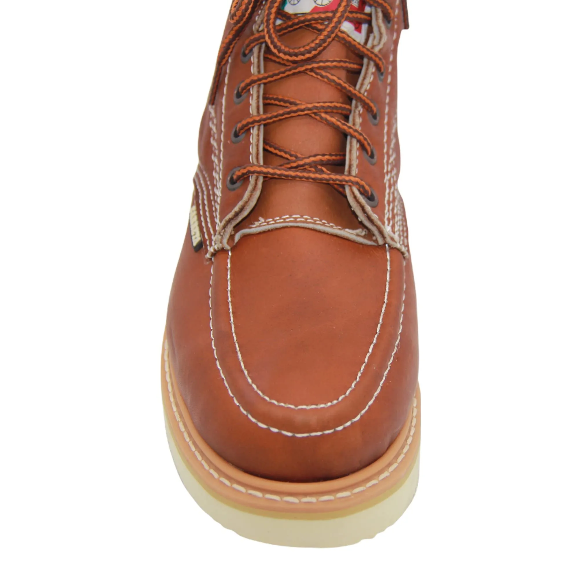 Men's Leather Lace Up Moc Toe Soft Toe Work Boot