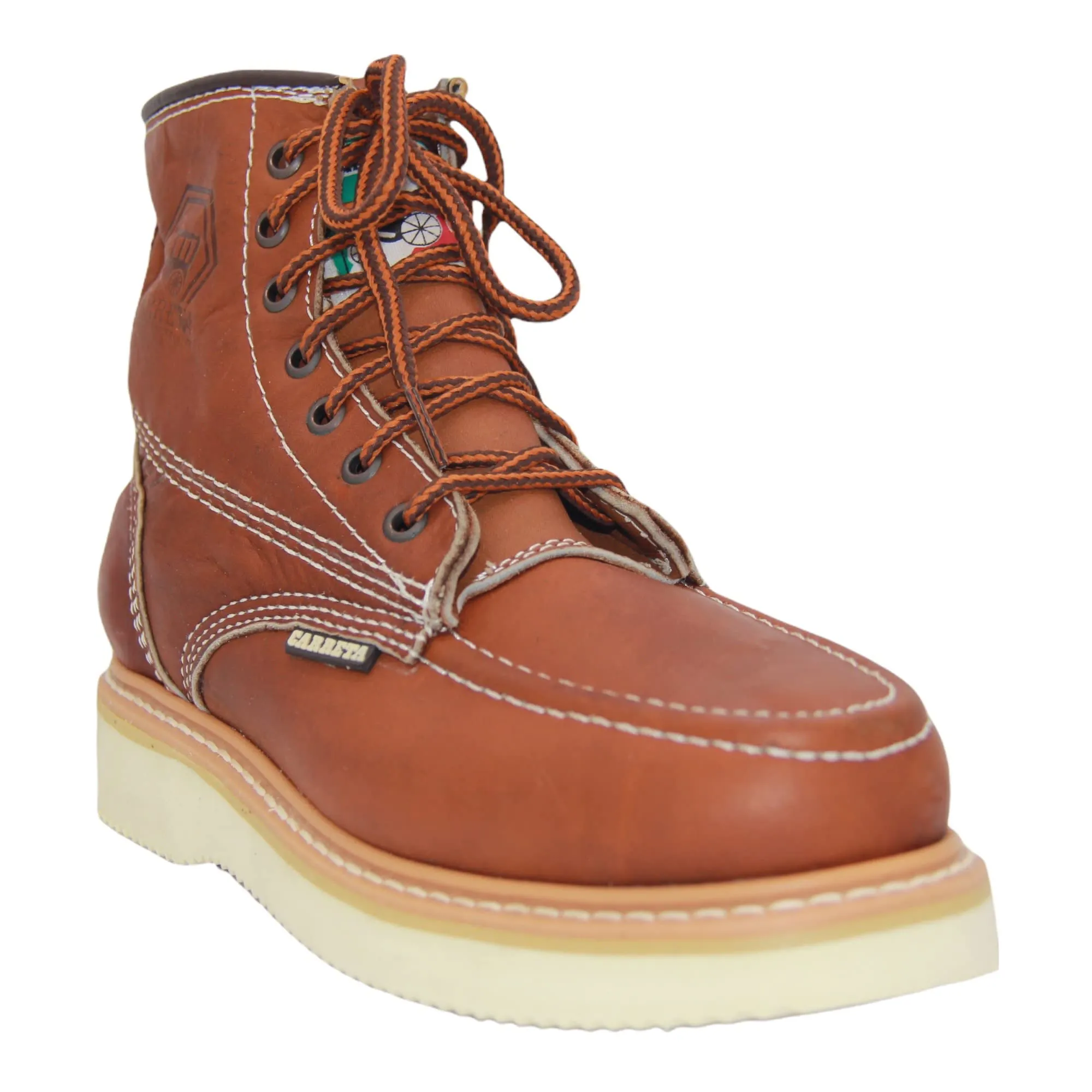 Men's Leather Lace Up Moc Toe Soft Toe Work Boot