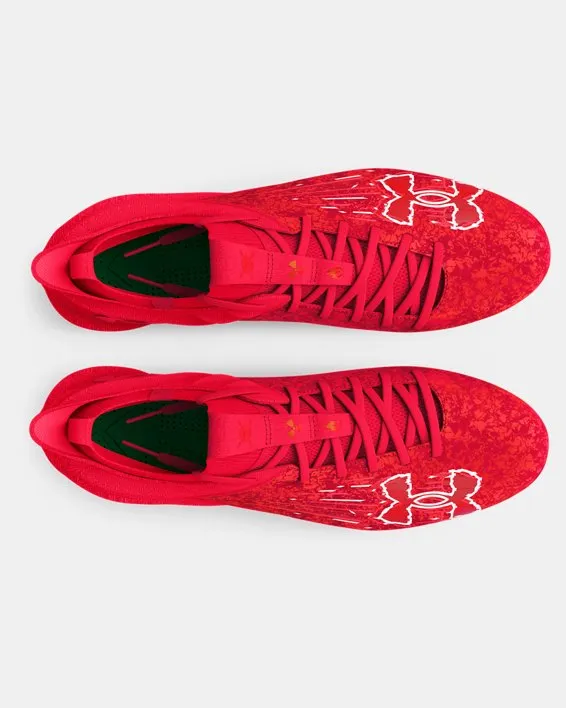 Men's UA Blur 2 MC Suede Football Cleat - Red/Beta