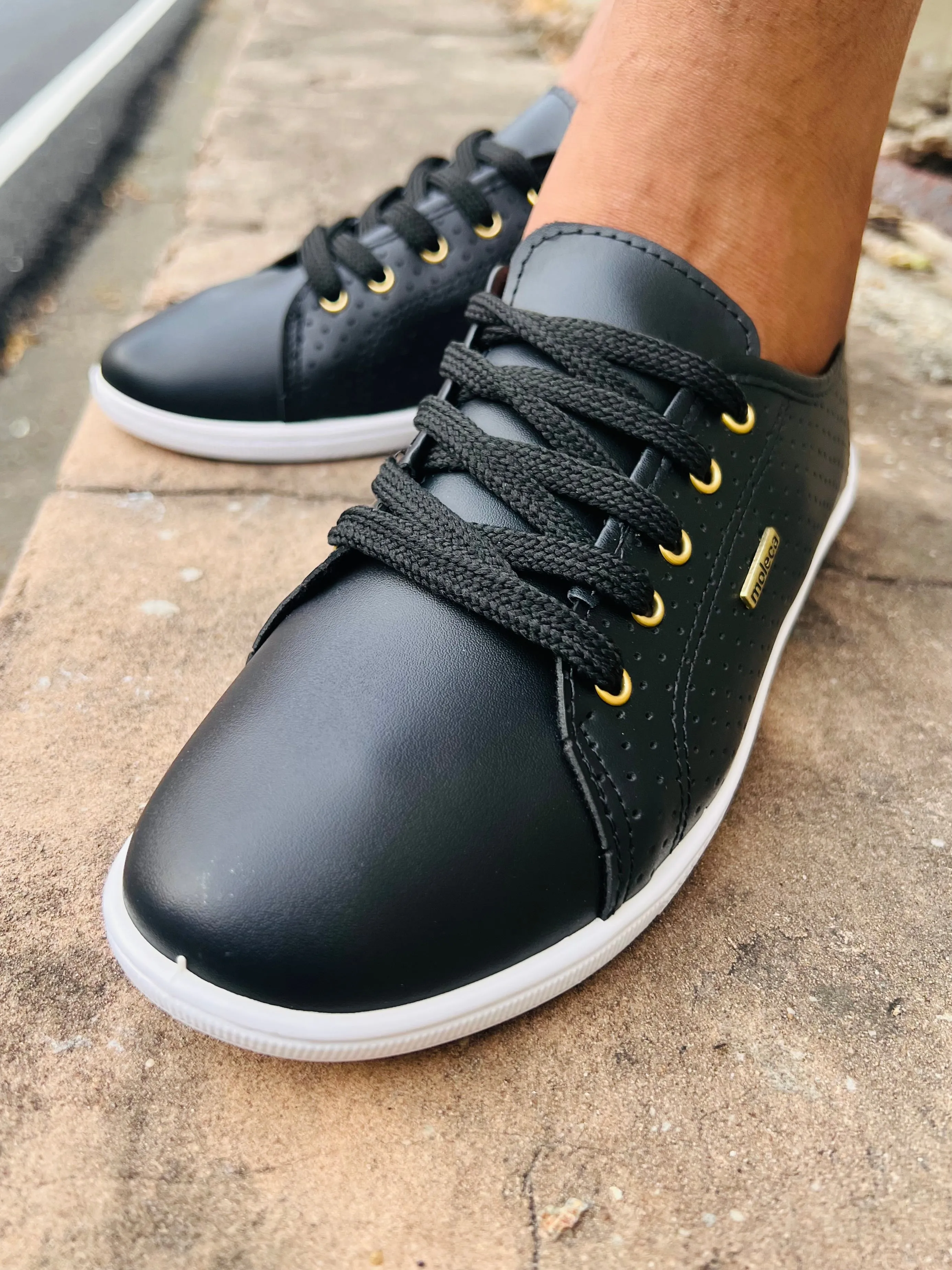 Moleca Perforated Comfort Lace Up Tennis Shoes