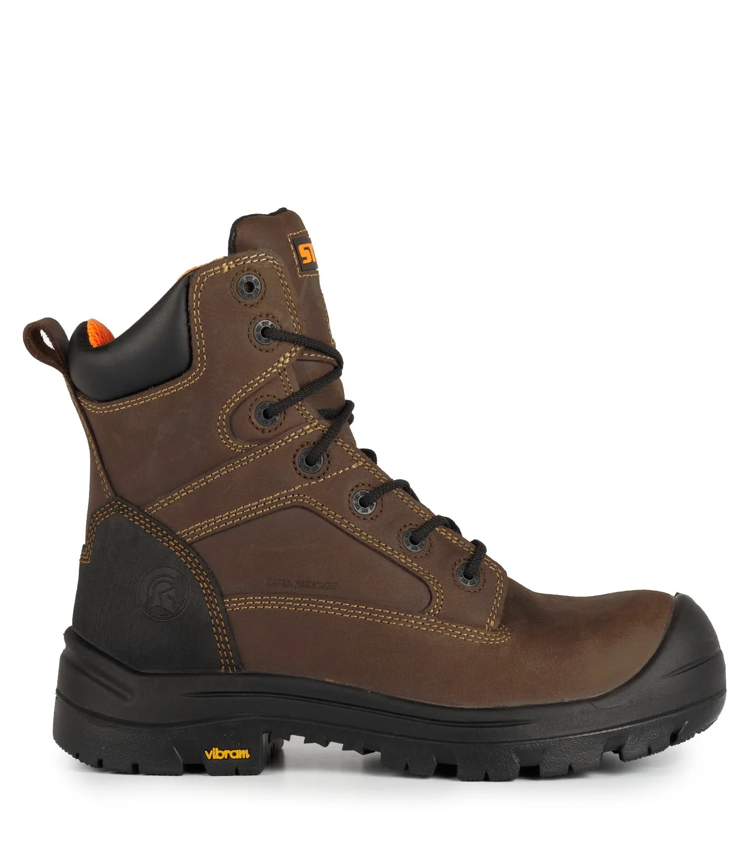 Morgan, Brown | 8" Leather Work Boots | Vibram TC4  Outsole