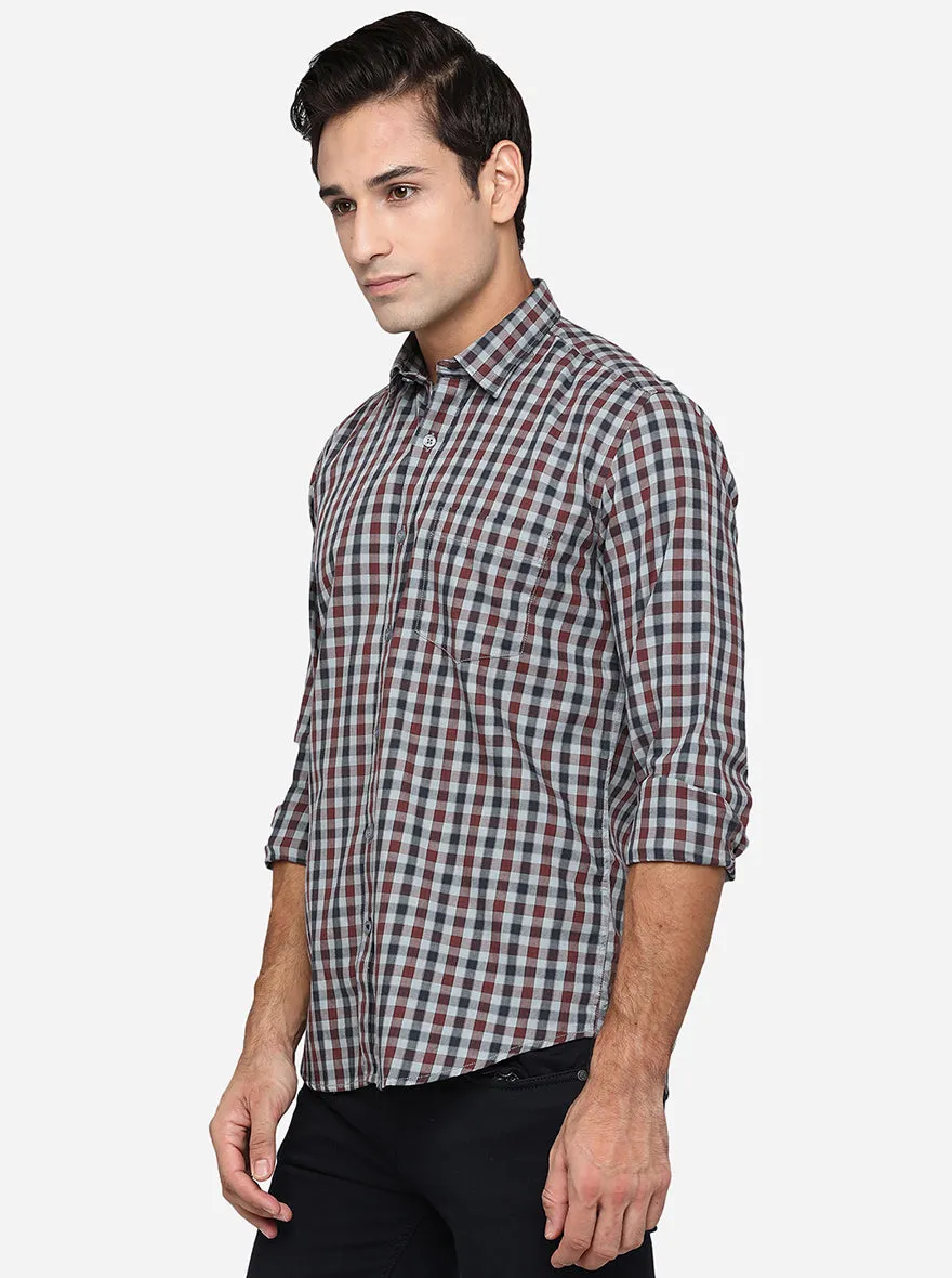 Multicolor Checked Smart Fit Casual Shirt | Greenfibre