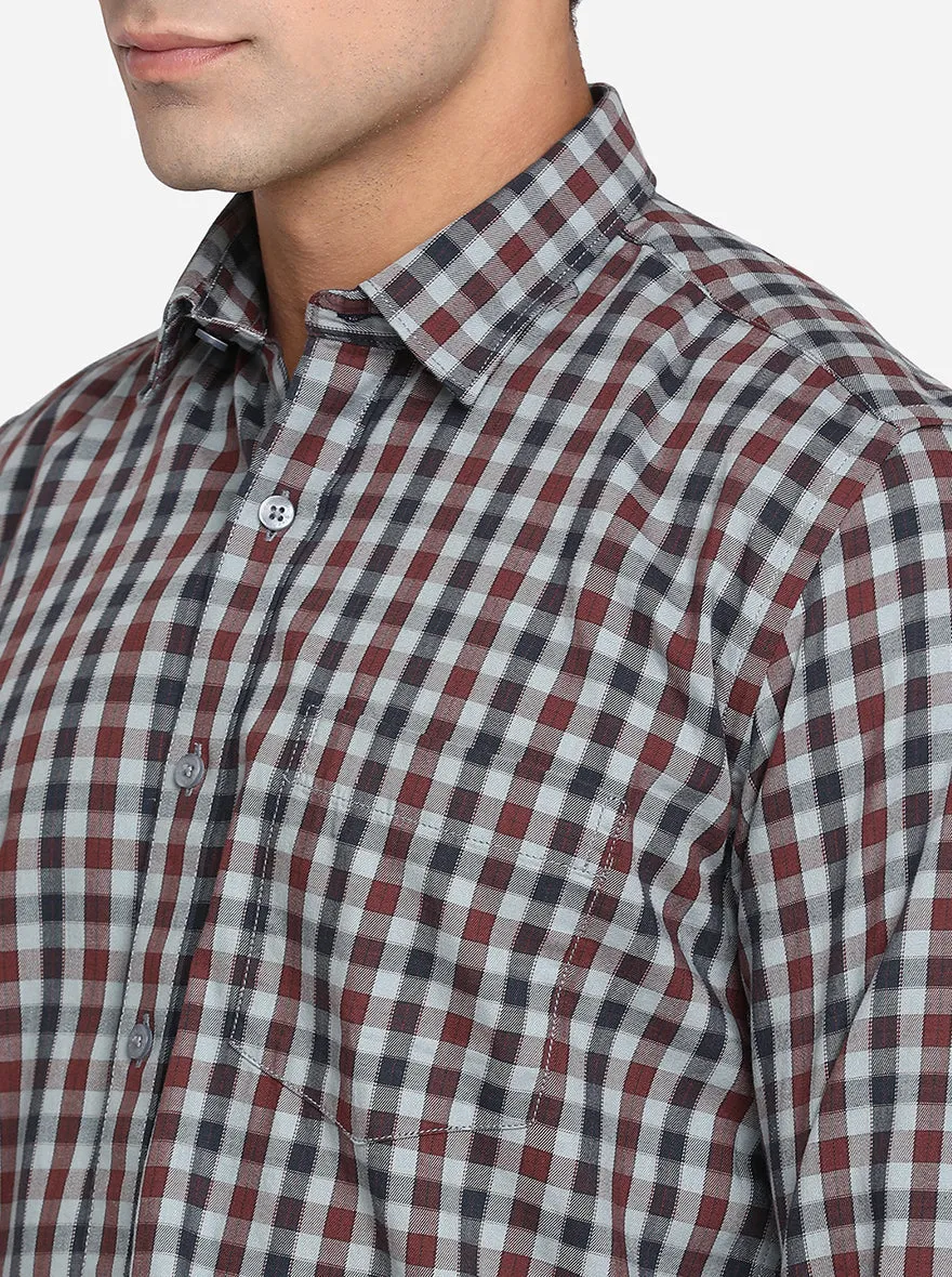 Multicolor Checked Smart Fit Casual Shirt | Greenfibre