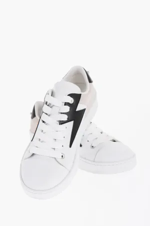 Neil Barrett Leathr Low-Top Sneakers with Suede details and Piercing