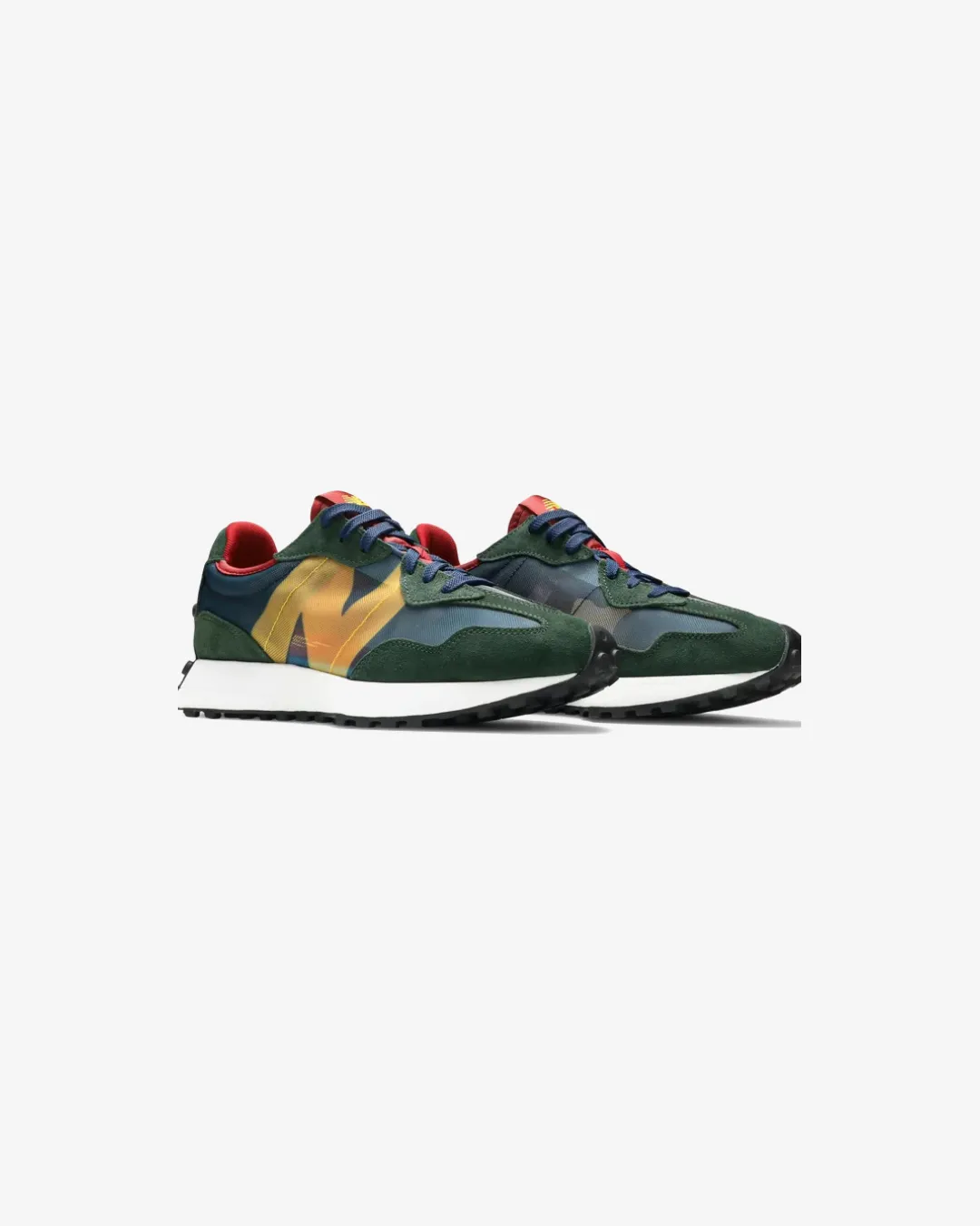 New Balance 327 Navy Olive Yellow Sneakers