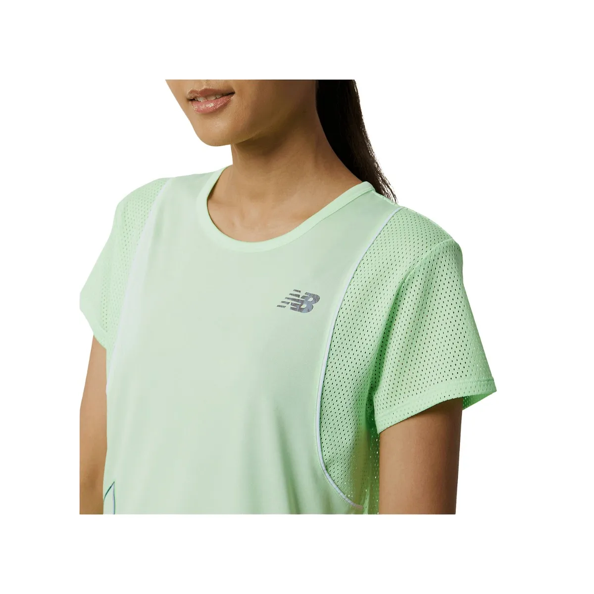 New Balance Printed Fast Flight Short Sleeve T-Shirt Lime Green Women