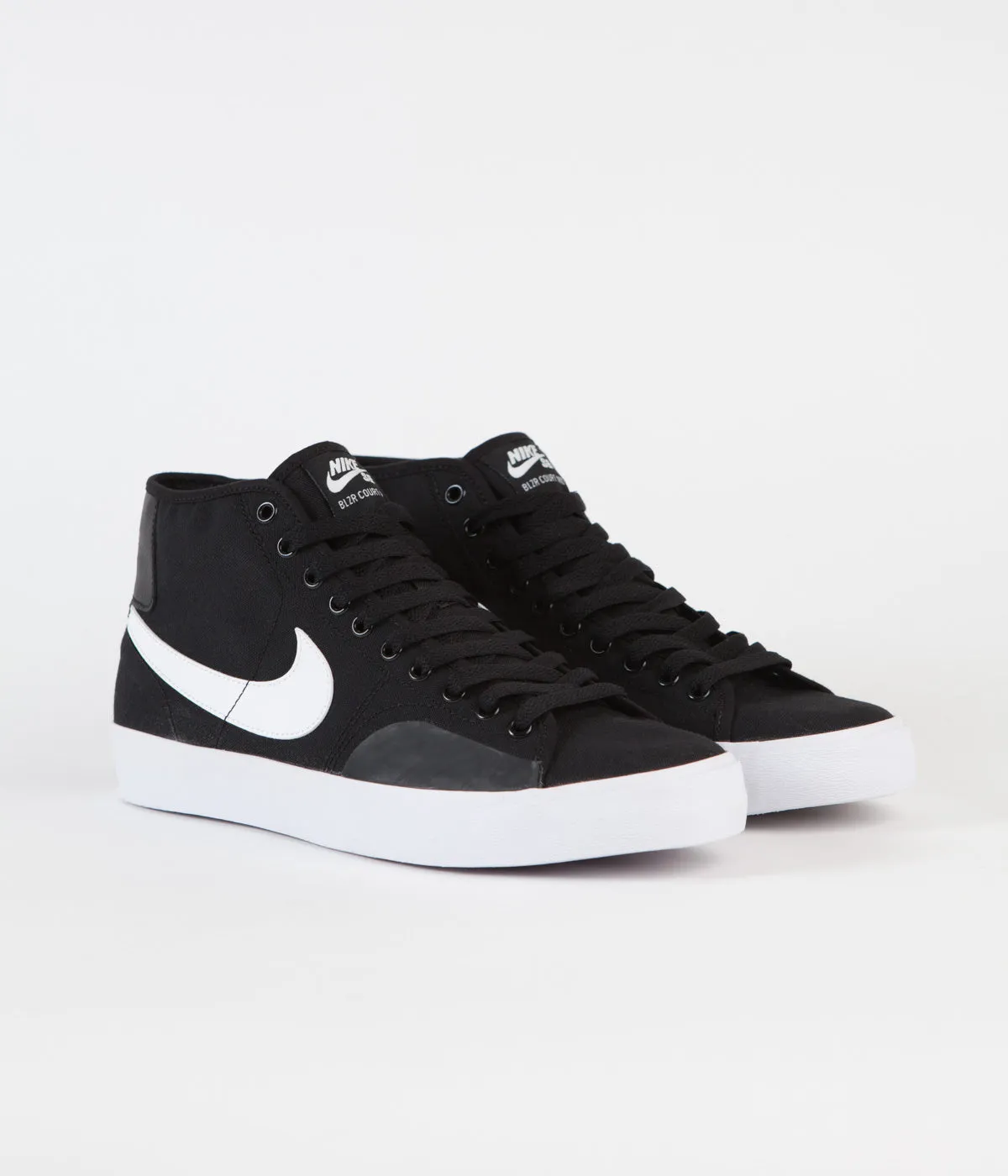 Nike SB Blazer Court Mid Shoes - Black / White - Black