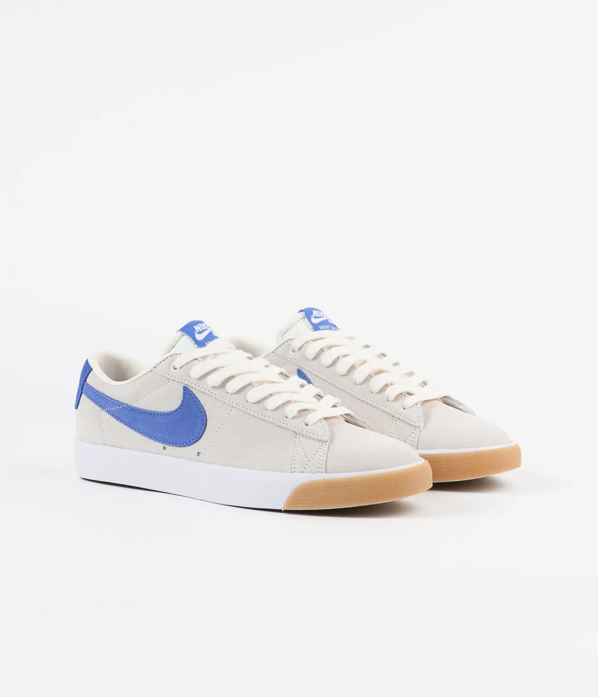 Nike SB Blazer Low GT Shoes - Pale Ivory / Pacific Blue - White