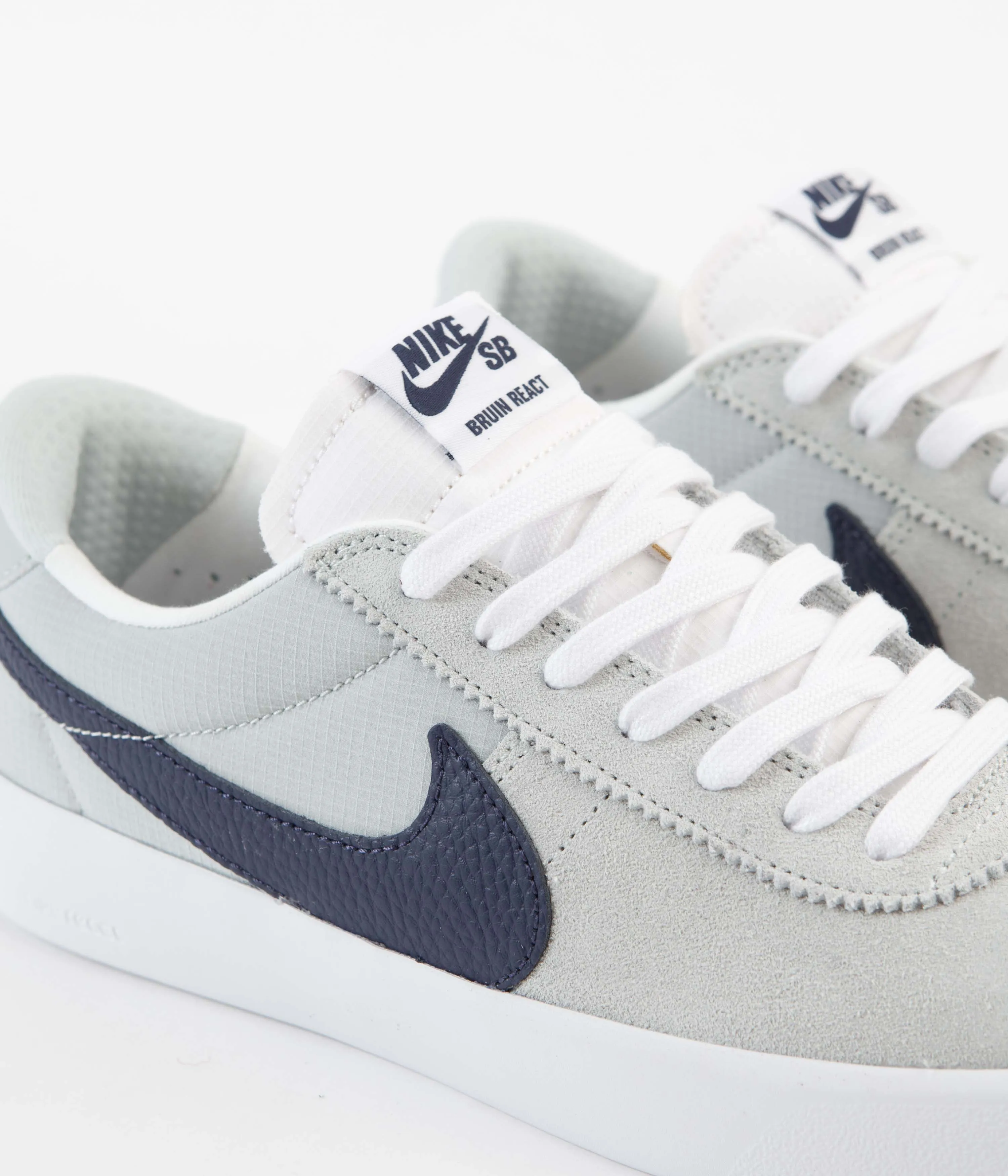 Nike SB Bruin React Shoes - Grey Haze / Midnight Navy - Grey Haze - White