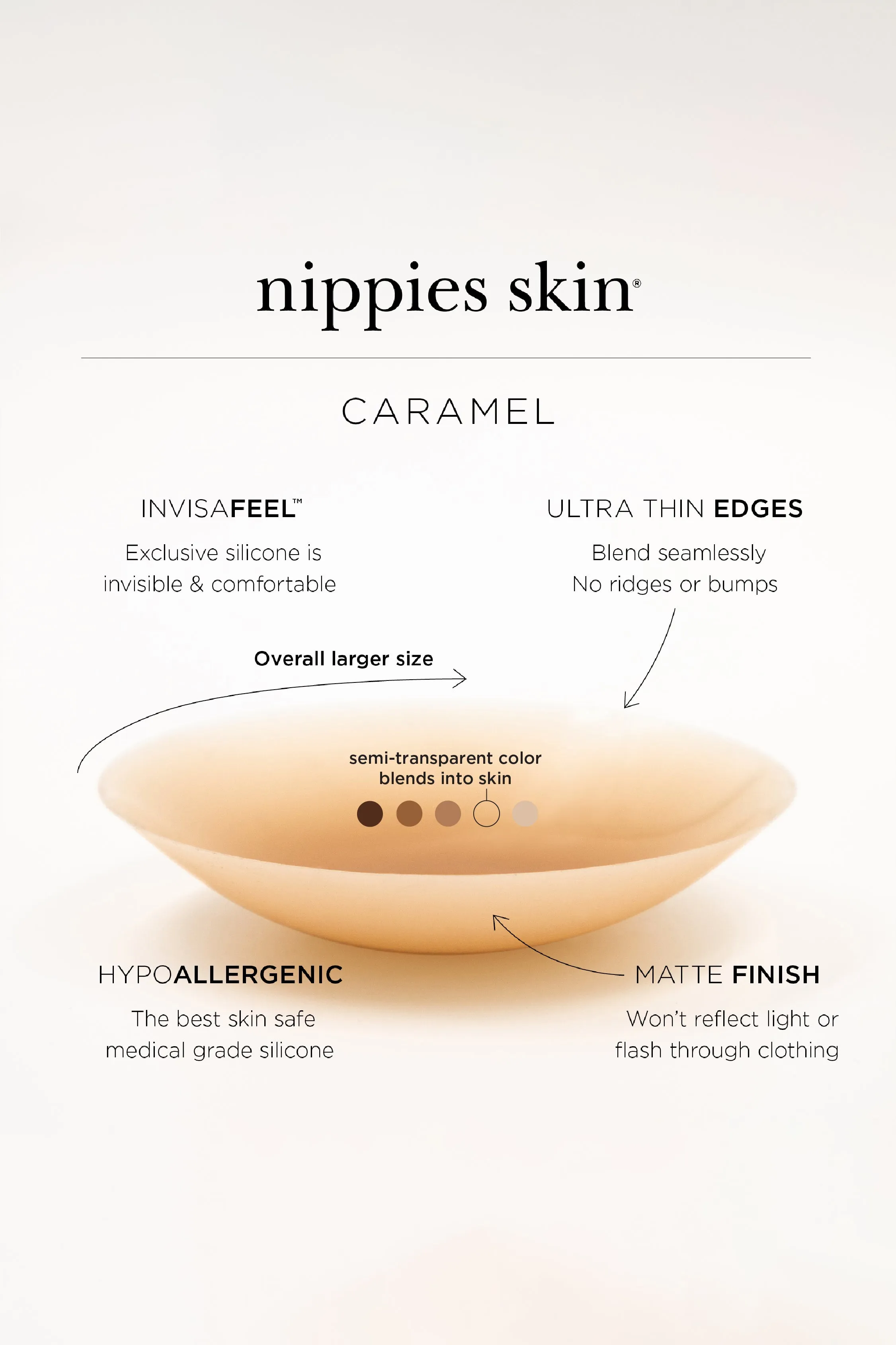 Nippies Non-Adhesive No-Show Inserts - Caramel