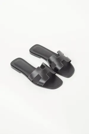 Noir Leather Oran Sandal