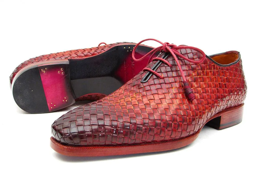 Paul Parkman Bordeaux & Tobacco Woven Leather Oxfords