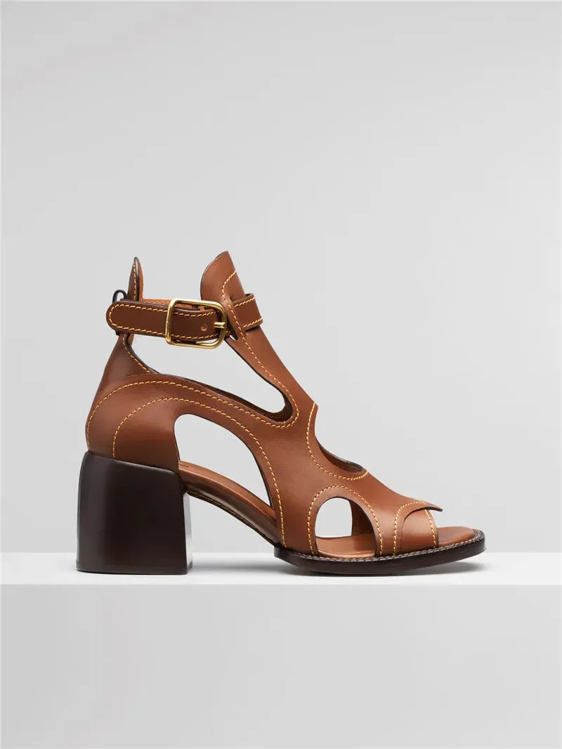 Peep Toe Hollow Out Buckle Sandals