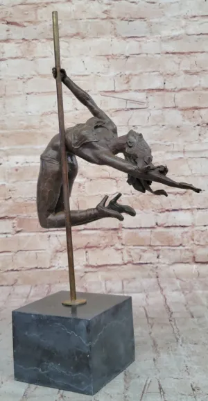 Pole Dancing Bronze Sculpture Classic Female Dancer Lost Wax Collectible Statue