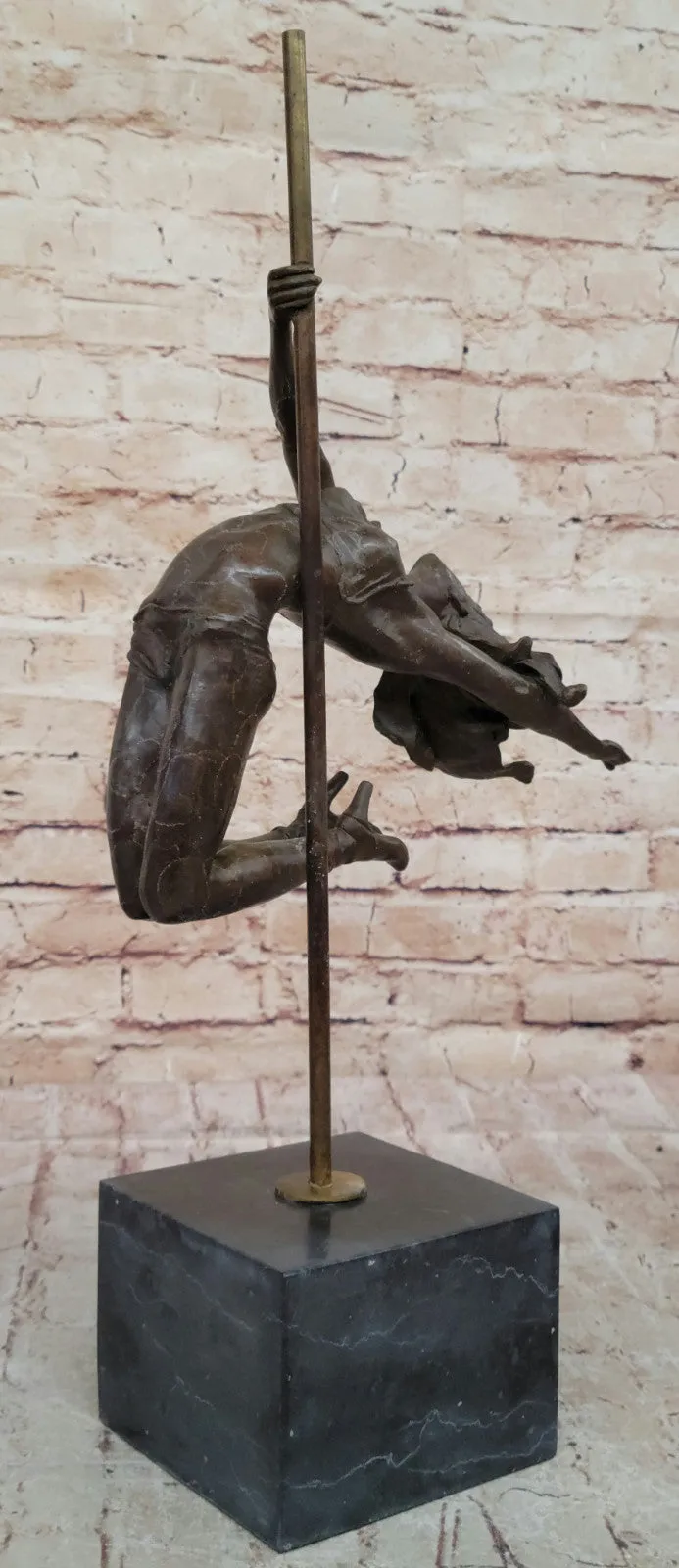 Pole Dancing Bronze Sculpture Classic Female Dancer Lost Wax Collectible Statue