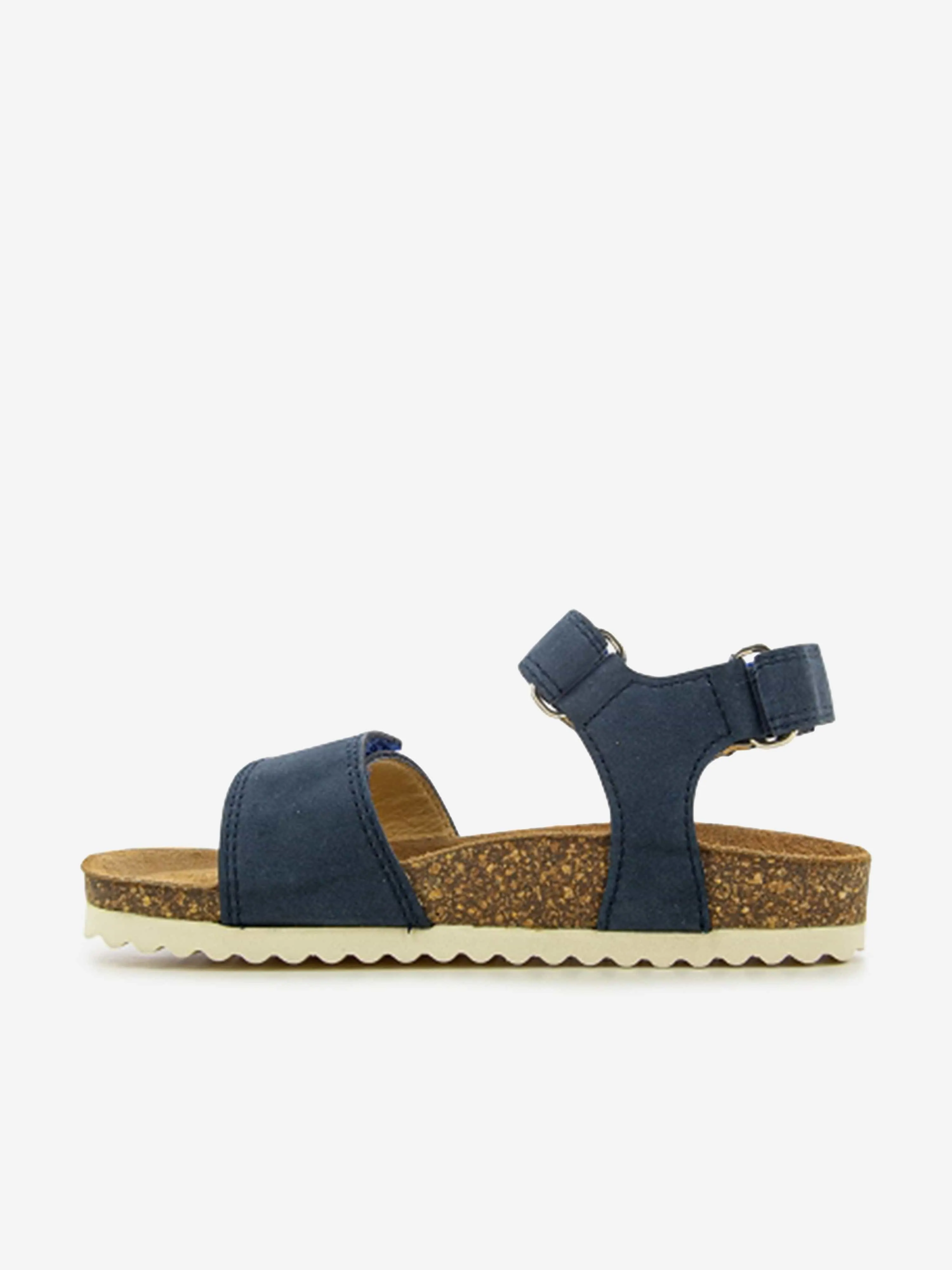 Pom D'Api Kids Leather Groot Bi-Easy Sandals in Navy