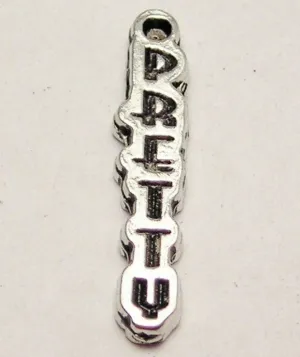 Pretty Letters Going Down Genuine American Pewter Charm