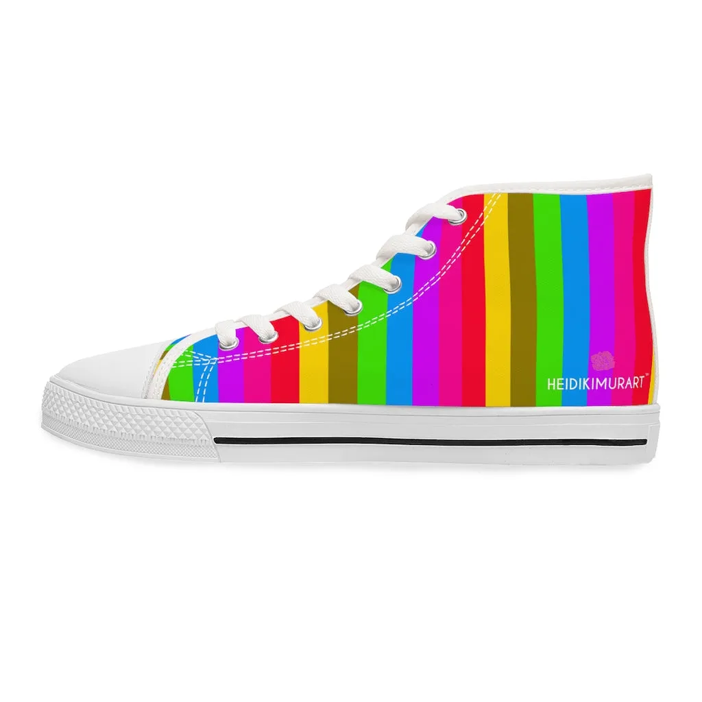 Rainbow Striped Women's High Tops