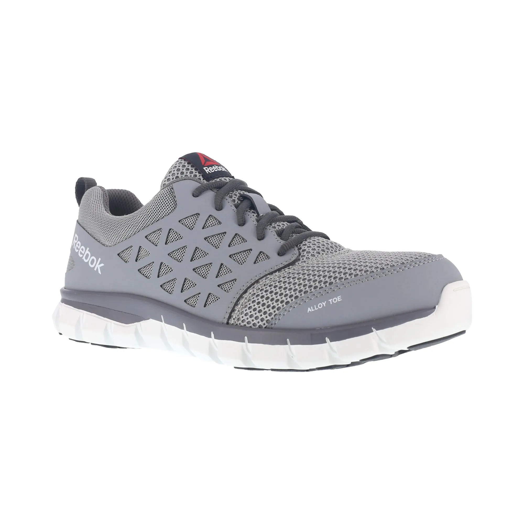 Reebok Mens Grey Mesh Work Shoes Alloy Toe Oxfords