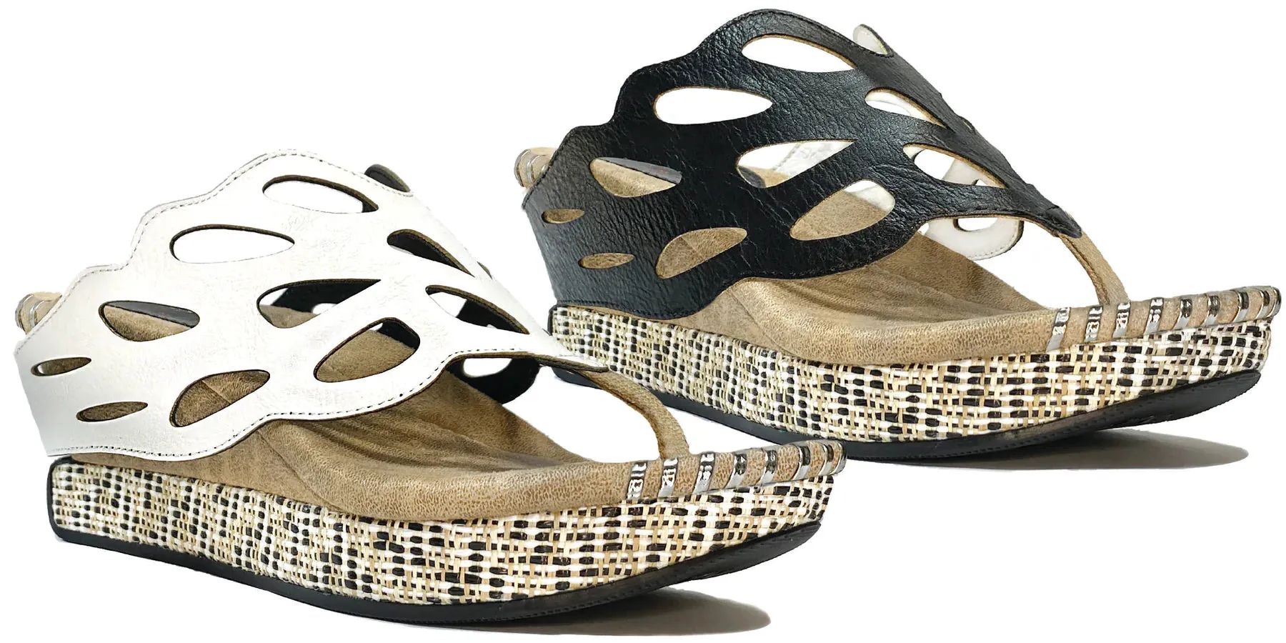 Reversible Sandals With Elegant Cut Out Design