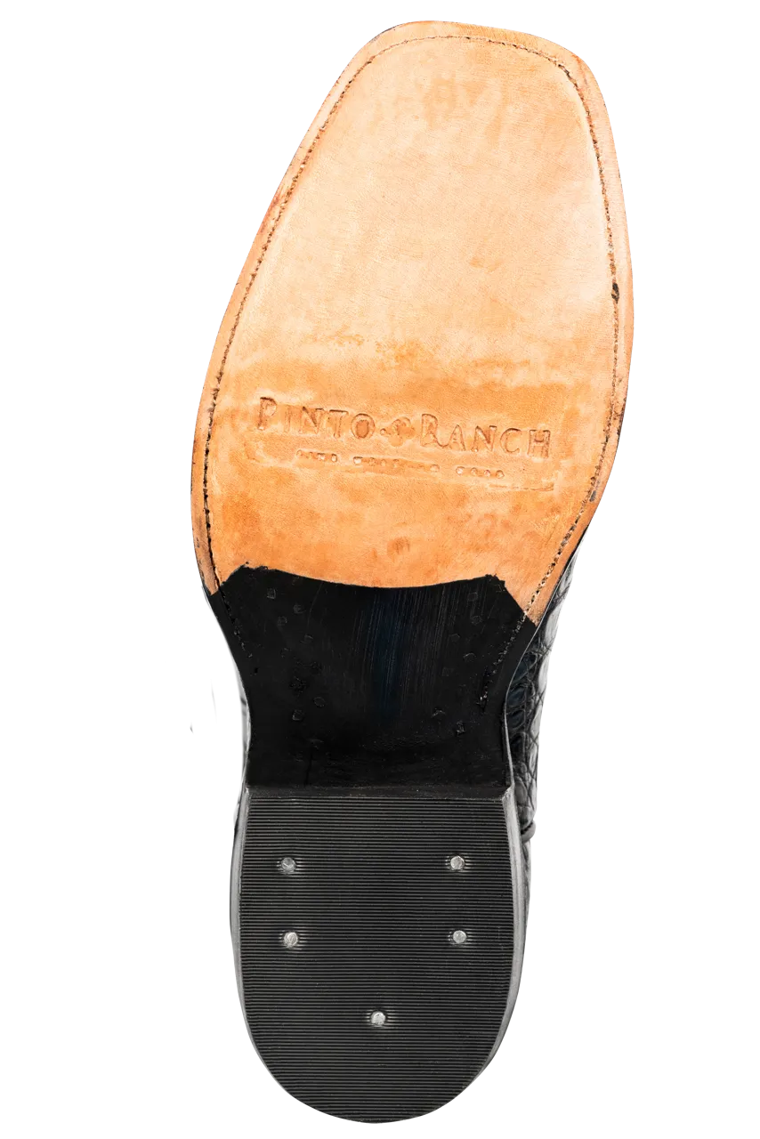 Rios of Mercedes Caiman Belly Cowboy Boots - Black