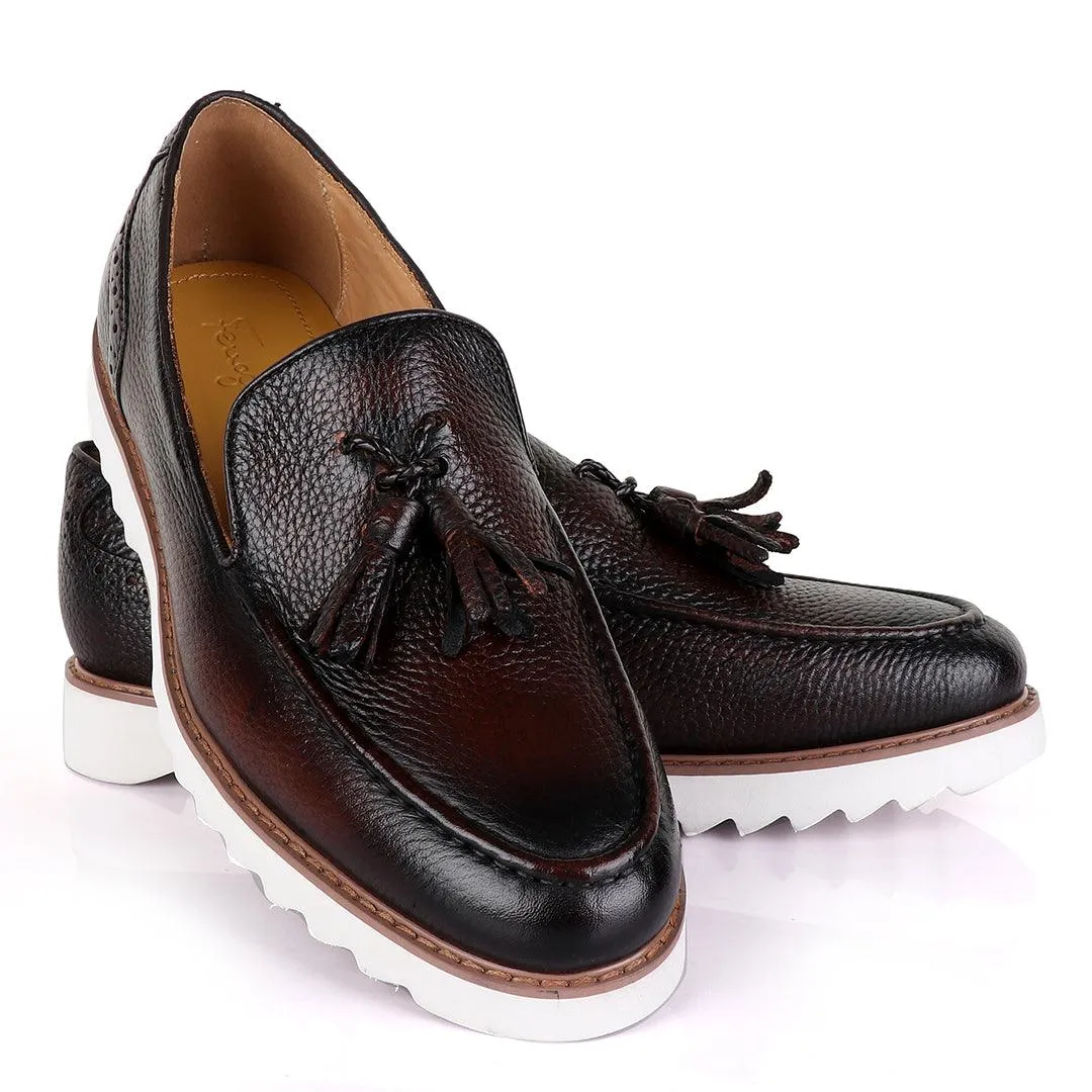 Salvatore Ferragamo Double Tassel Loafers-Coffee