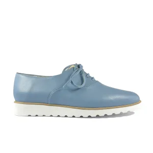 'Sarah' low-platform vegan oxford by Zette Shoes - light blue