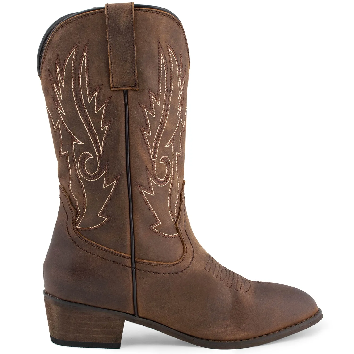 SheSole Women's Western Boots Round Toe Brown