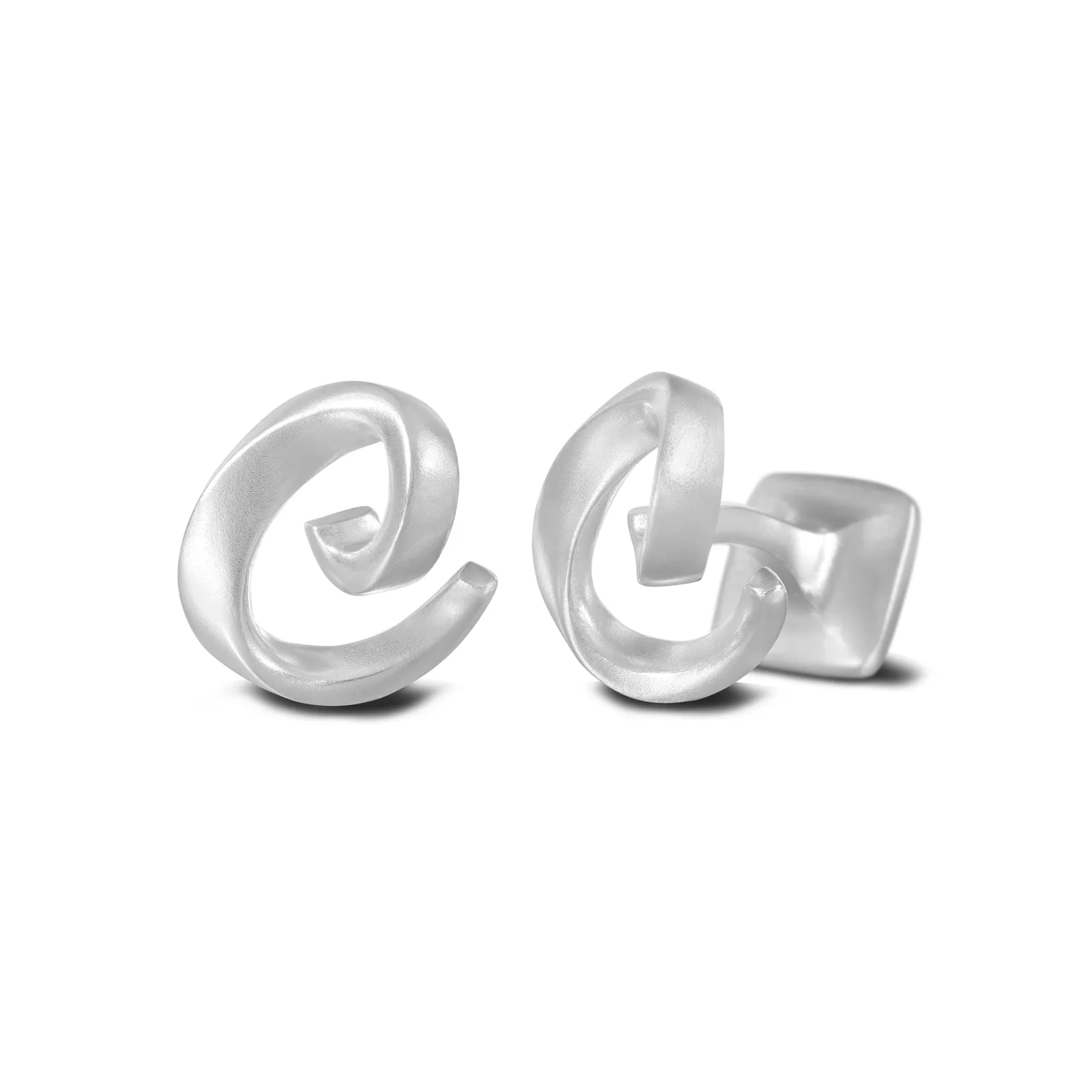 Signature Sterling Silver Cuff Link in Mist Finish (Letter C)