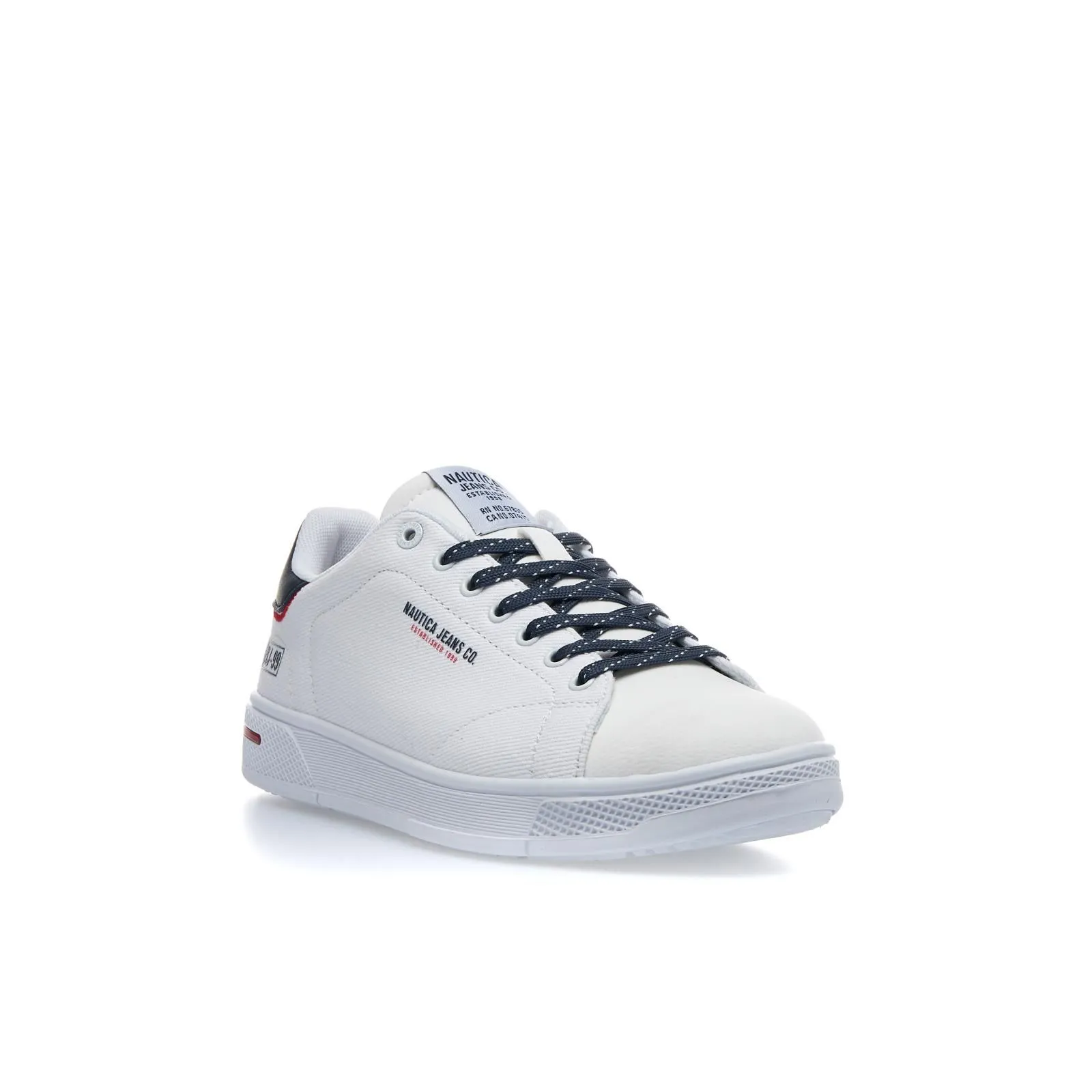 Sneakers bianche tennis da uomo in tessuto