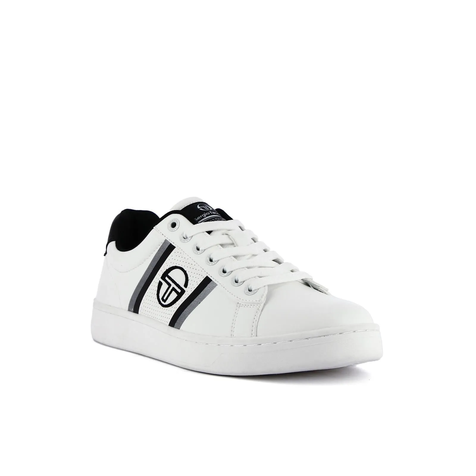 Sneakers uomo da tennis bianche con bande e logo