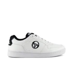 Sneakers uomo da tennis bianche con cuciture e logo