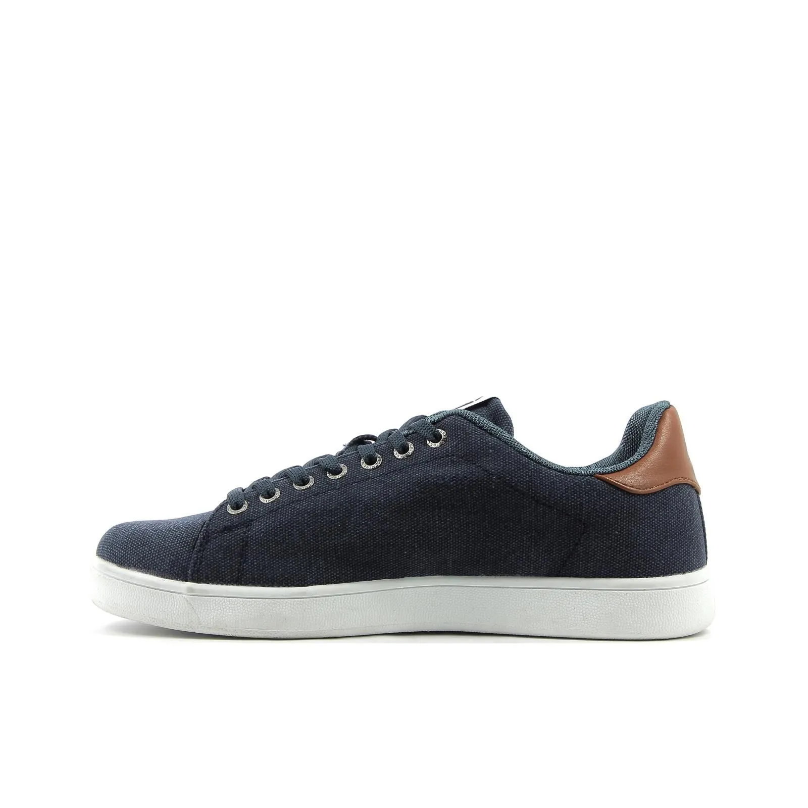 Sneakers uomo da tennis blu in tessuto con logo