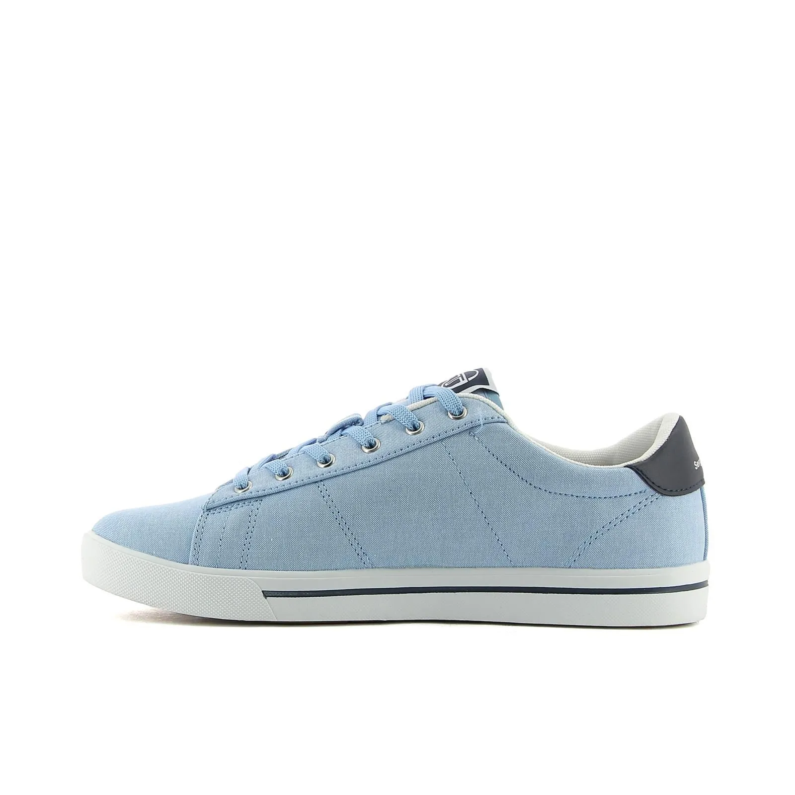 Sneakers uomo tennis azzurre in tessuto