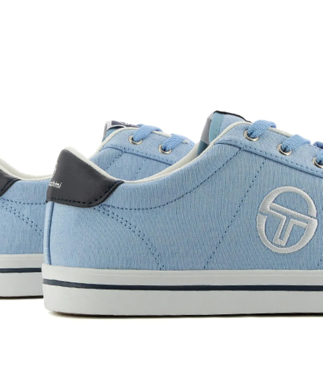 Sneakers uomo tennis azzurre in tessuto