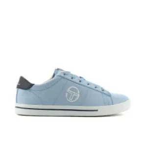 Sneakers uomo tennis azzurre in tessuto