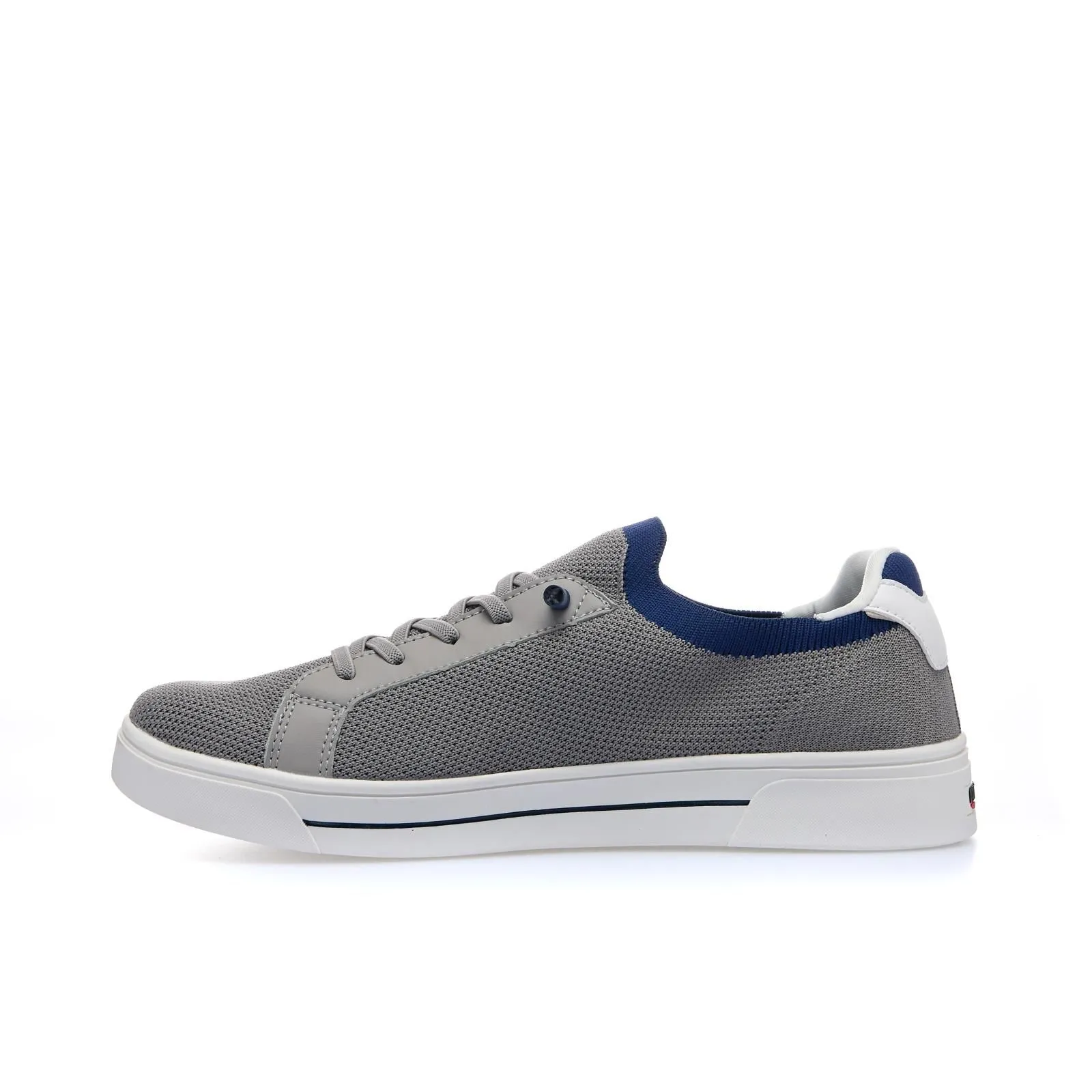 Sneakers uomo tennis grigie in tessuto