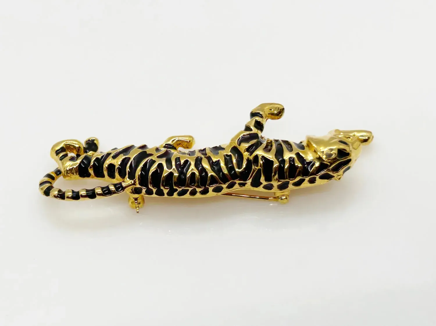 Sparkly Sleek Carolee Tiger Brooch