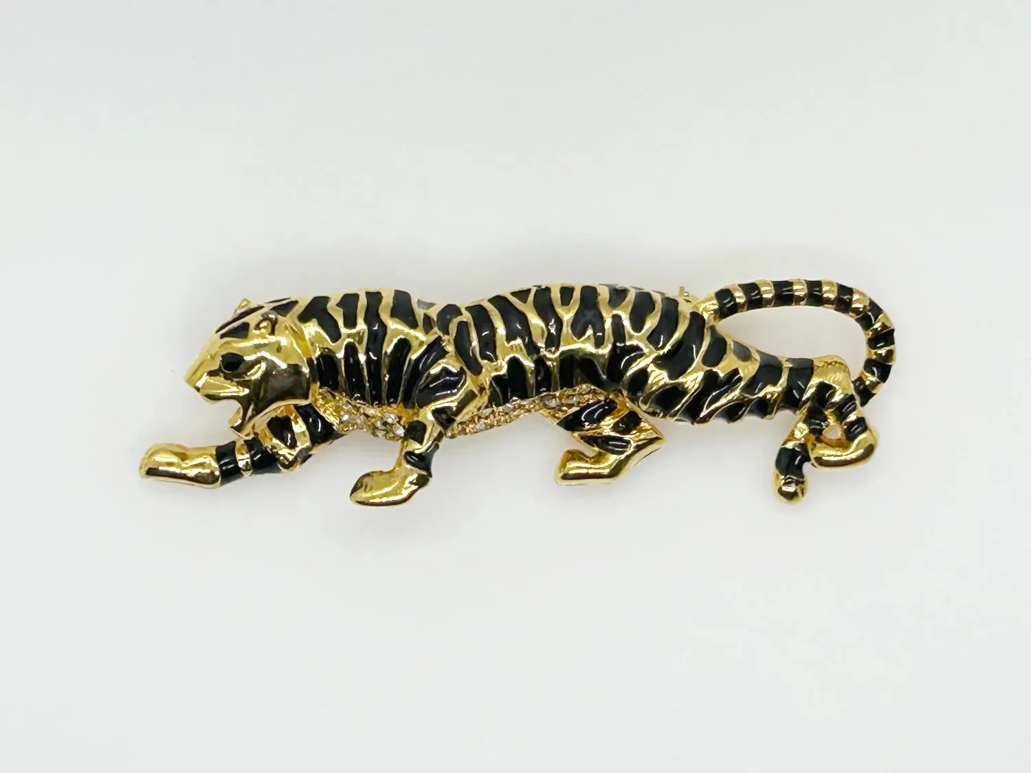 Sparkly Sleek Carolee Tiger Brooch