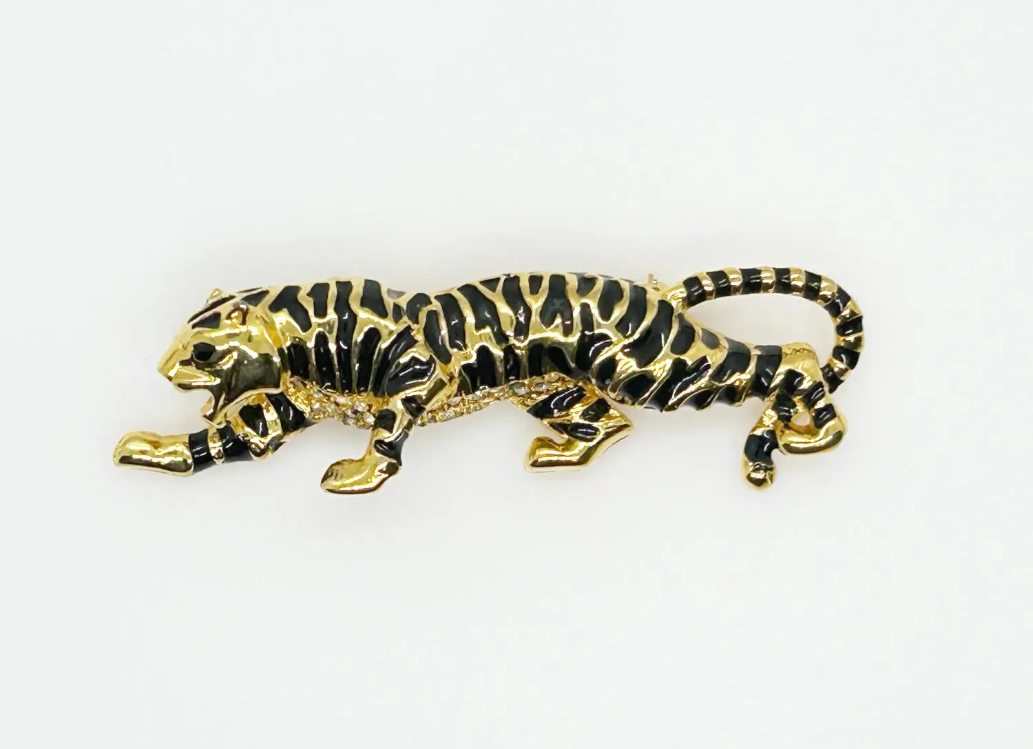 Sparkly Sleek Carolee Tiger Brooch